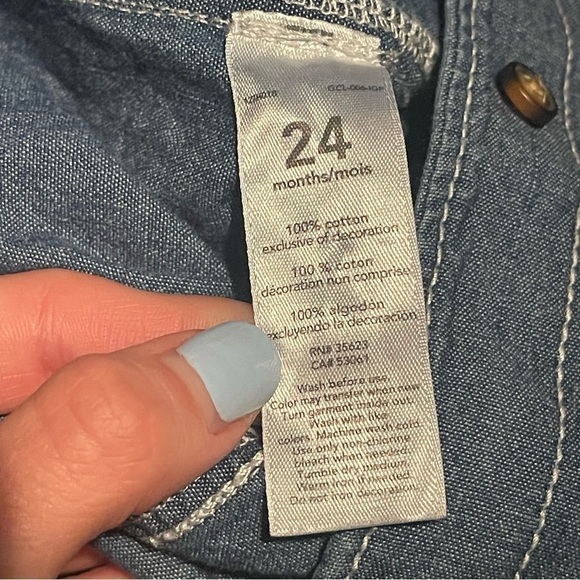 Carter’s Little Captain Chambray Long Sleeve Jumpsuit Size 24 Months Baby - Picture 9 of 9